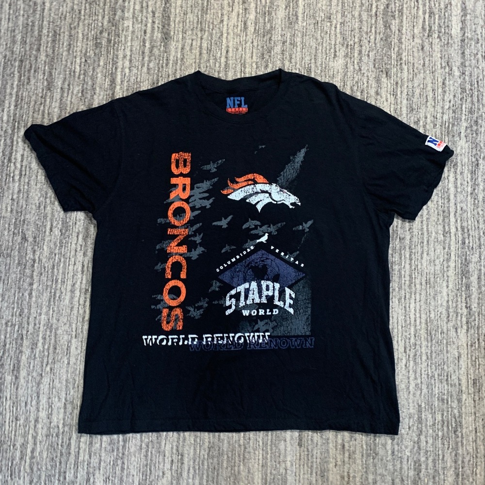 NFL‎ Staple Broncos T-Shirt Football Graphic Tee World Renown Mens XL